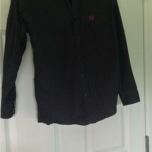 Childs’ Button Down Black Striped Shirt size L